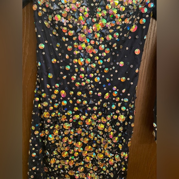 Bling! Bling! big Rhinestone Longsleeve dress Sz-O - Picture 5 of 13